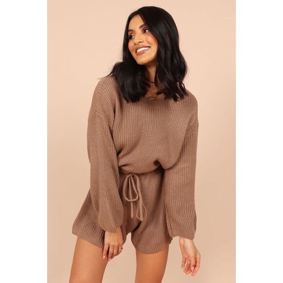 Petal & Pup Sloane Sweater Romper in Mocha Size 4 - Picture 1 of 9
